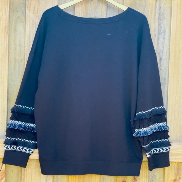 Style & Co Women's Black Crew Neck Sweatshirt with Fringe Plus Size XXL - Picture 6 of 8